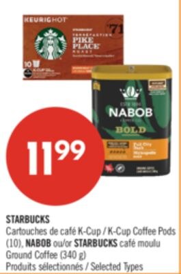 STARBUCKS Cartouches de café K-Cup (10), NABOB …
