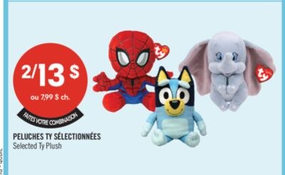 PELUCHES TY SÉLECTIONNÉES
