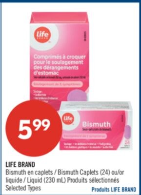 LIFE BRAND Bismuth en caplets (24) ou liquide (…