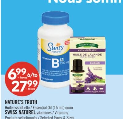 NATURE'S TRUTH Huile essentielle (15 mL) ou SWI…