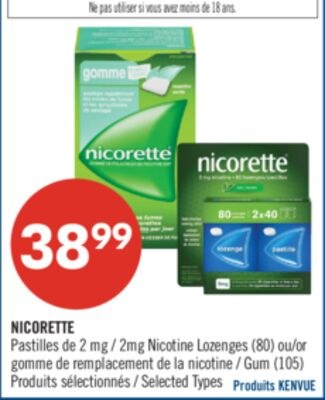 NICORETTE Pastilles de 2 mg (80) ou gomme de re…