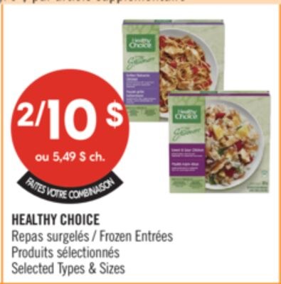 HEALTHY CHOICE Repas surgelés