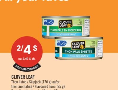 CLOVER LEAF Thon listao (170 g) ou thon aromati…
