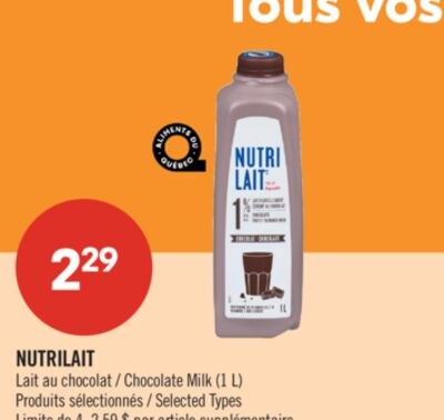 NUTRILAIT Lait au chocolat