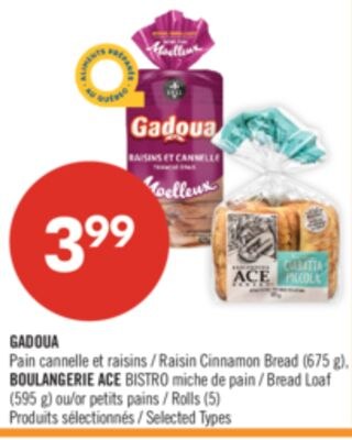 GADOUA Pain cannelle et raisins (675 g), BOULAN…