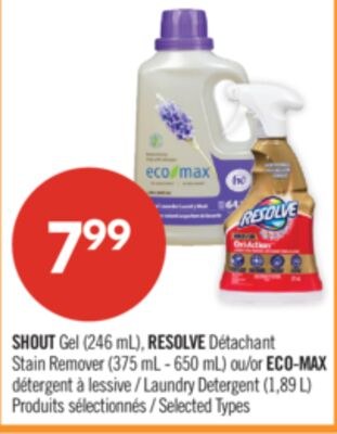 SHOUT Gel (246 mL), RESOLVE Détachant Stain Rem…