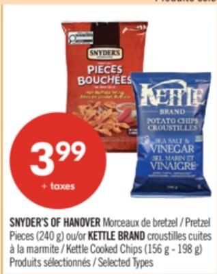 SNYDER'S OF HANOVER Morceaux de bretzel (240 g)…