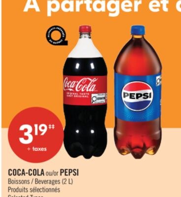 COCA-COLA ou PEPSI Boissons