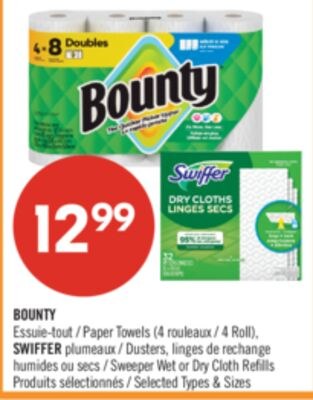 BOUNTY Essuie-tout 4 rouleaux SWIFFER Plumeaux …