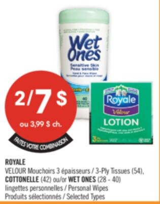ROYALE VELOUR Mouchoirs 3 épaisseurs (54), COTT…