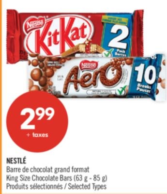 NESTLÉ Barre de chocolat grand format