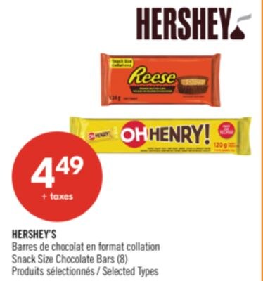 HERSHEY'S barres de chocolat en format collatio…