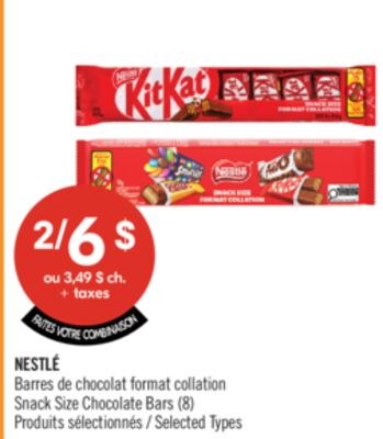 NESTLÉ Barres de chocolat format collation (8)