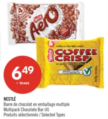 NESTLÉ Barre de chocolat en emballage multiple
