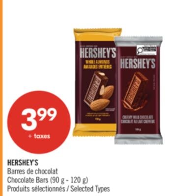 HERSHEY'S Barres de chocolat