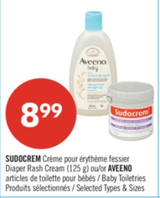 SUDOCREM Crème pour érythème (125 g) ou AVEENO …