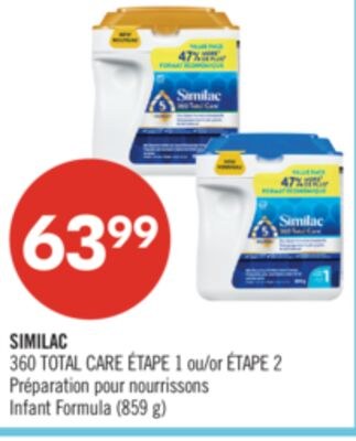 SIMILAC 360 TOTAL CARE ÉTAPE 1 ou ÉTAPE 2 Prépa…