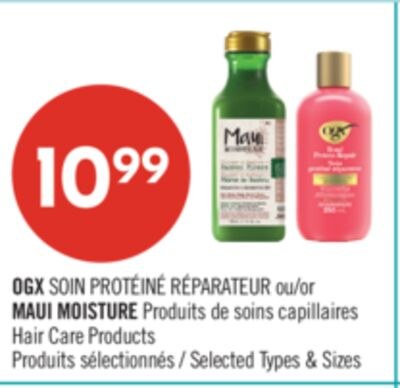 OGX SOIN PROTÉINÉ RÉPARATEUR ou MAUI MOISTURE P…