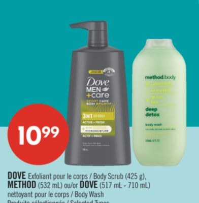 DOVE Exfoliant pour le corps (425 g), METHOD (5…