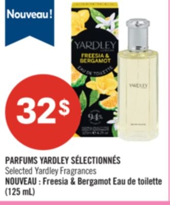 PARFUMS YARDLEY SÉLECTIONNÉS
