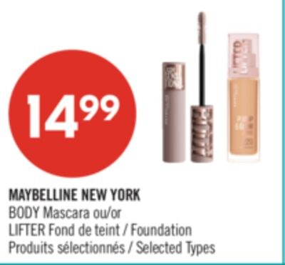MAYBELLINE NEW YORK BODY Mascara ou LIFTER Fond…