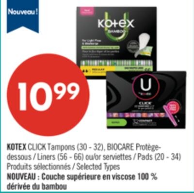 KOTEX CLICK Tampons (30 - 32), BIOCARE Protège-…