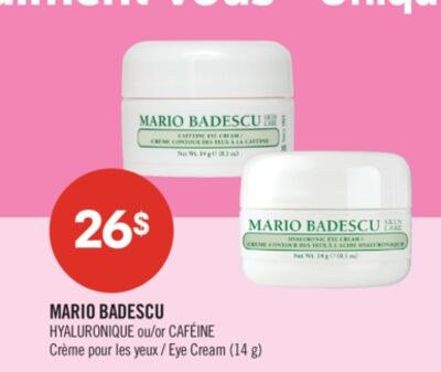 MARIO BADESCU HYALURONIQUE ou CAFÉINE Crème pou…