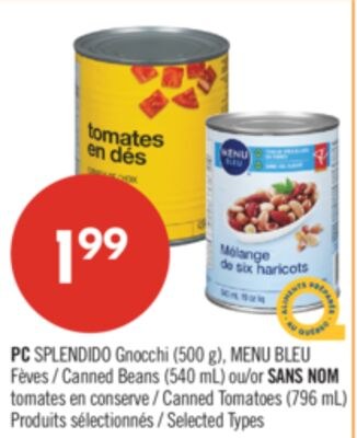 PC SPLENDIDO Gnocchi (500 g) ou MENU BLEU Fèves…