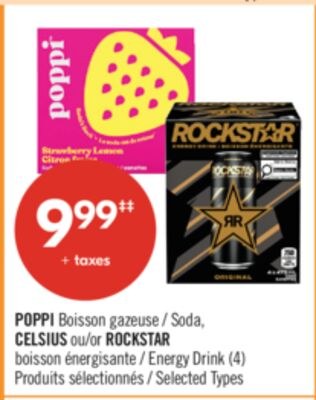 POPPI Boisson gazeuse , CELSIUS ou ROCKSTAR boi…