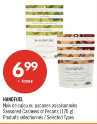 HANDFUEL Noix de cajou ou pacanes assaisonnées