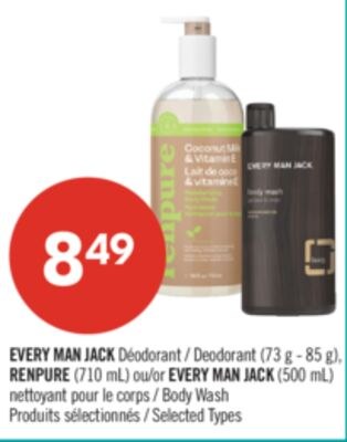 EVERY MAN JACK Déodorant (73 g - 85 g), RENPURE…