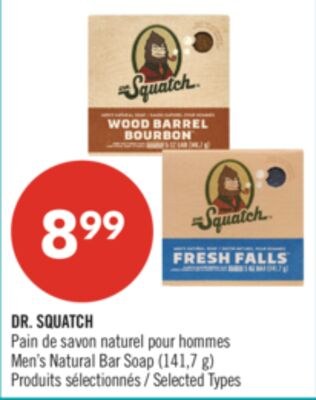 DR. SQUATCH Pain de savon naturel pour hommes (…
