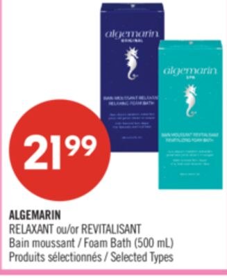 ALGEMARIN RELAXANT ou REVITALISANT Bain moussant