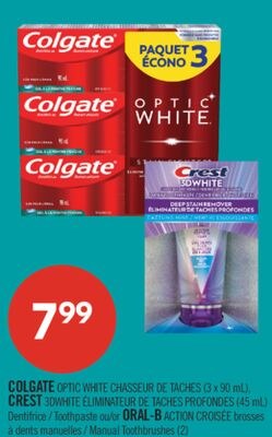 COLGATE OPTIC WHITE CHASSEUR DE TACHES (3 x 90 …