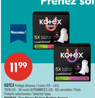 KOTEX Protège-dessous (93 - 162), TEEN (30 - 36…