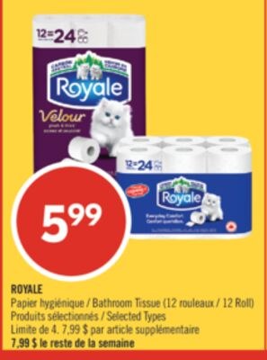 ROYALE Papier hygiénique 12 rouleaux