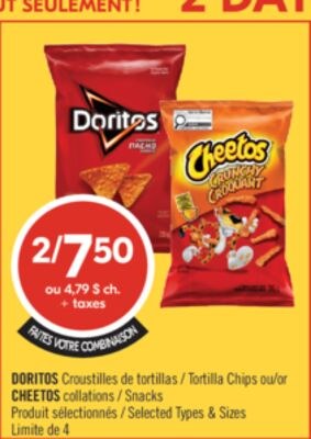 DORITOS Croustilles de tortillas ou Tortilla Ch…