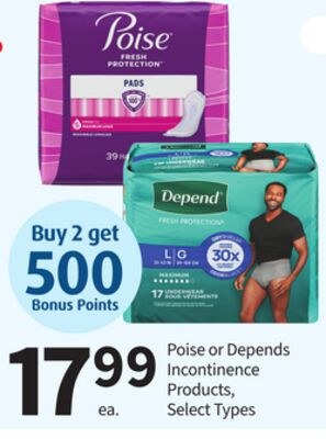 Poise or Depends Incontinence Products