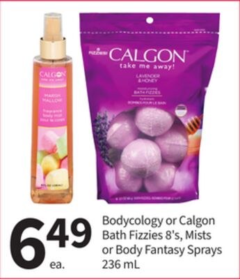 Bodycology or Calgon Bath Fizzies, Mists or Bod…