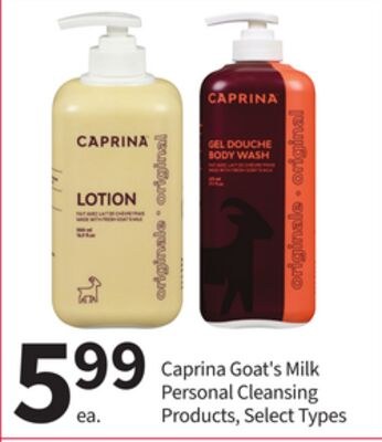 Caprina Goat's Milk Personal Cleansing Products