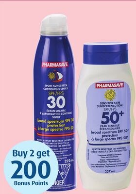 Pharmasave Sunscreen Lotion or Spray
