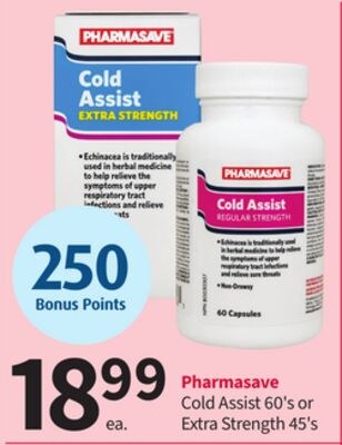 Pharmasave Cold Assist 60's or Extra Strength 4…