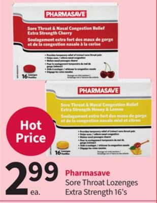 Pharmasave Sore Throat Lozenges Extra Strength
