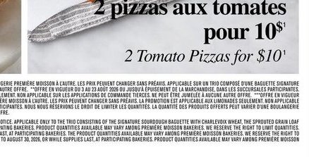 2 Pizzas aux tomates