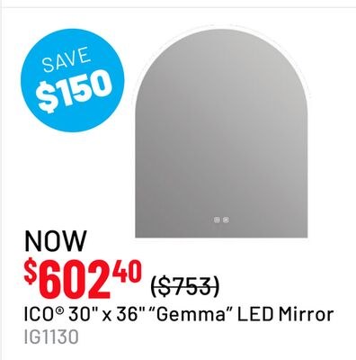 ICO® 30" x 36" "Gemma" LED Mirror