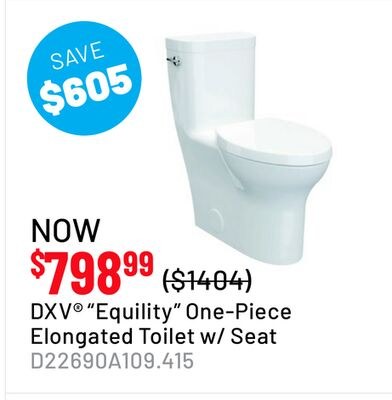 DXV® "Equility" One-Piece Elongated Toilet w/ S…