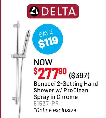 Bonacci 2-Setting Hand Shower w/ProClean Spray …