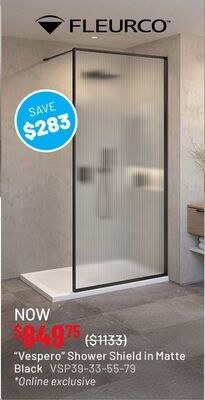 "Vespero" Shower Shield in Matte Black