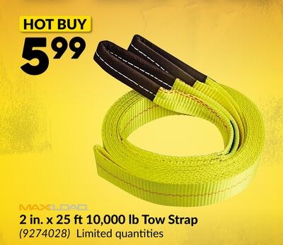 2 in. x 25 ft10,000 lb Tow Strap