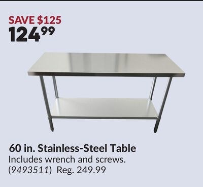 60 in. Stainless-Steel Table